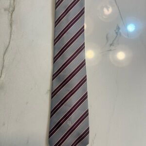 Dior Gray and Red Striped Tie